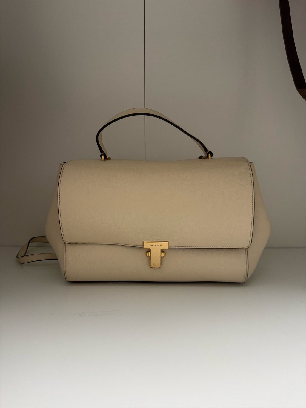 Tory Burch Ivory Leather Juliette Satchel Bag